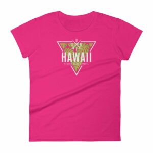 Hawaii State Cool Crossed Surfboards Tropical Woman's T-Shirt - Image 16