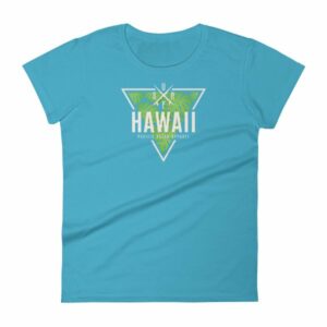 Hawaii State Cool Crossed Surfboards Tropical Woman's T-Shirt - Image 13