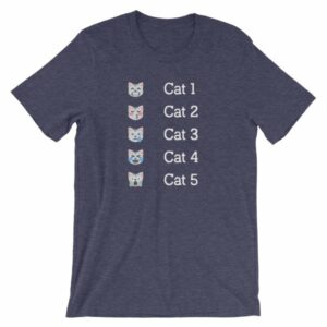 Hurricane Category Cat Scale Funny Cat lovers T-Shirt - Image 4