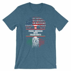 Proud American with Italian Roots Heritage T-Shirt - Image 3
