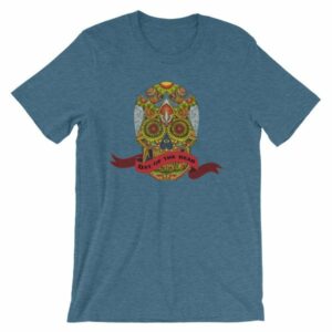 Day of the Dead Sugar Skull Dia de los Muertos T-Shirt - Image 2
