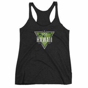 Hawaii State Cool Crossed Surfboards Tropical Women's Racerback Tank