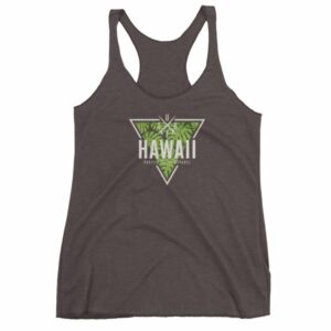 Hawaii State Cool Crossed Surfboards Tropical Women's Racerback Tank - Image 2