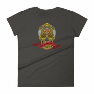Day of the Dead Sugar Skull Dia de los Muertos Woman's T-Shirt - Image 3