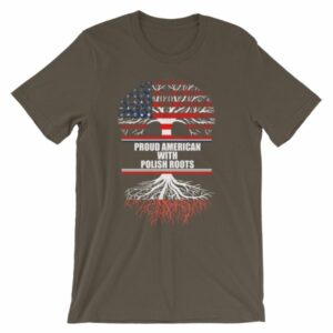 Proud American With Polish Roots Heritage T-Shirt - Image 9