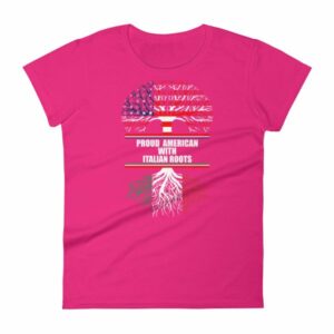 Proud American with Italian Roots Heritage Woman's T-Shirt - Image 16