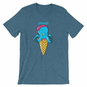 Yummy Octopus Ice Cream Cone Funny Sea Life T-Shirt - Image 3