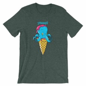Yummy Octopus Ice Cream Cone Funny Sea Life T-Shirt - Image 4