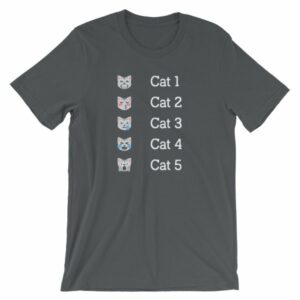 Hurricane Category Cat Scale Funny Cat lovers T-Shirt - Image 5