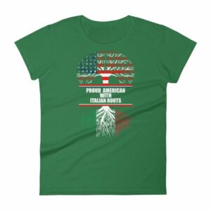 Proud American with Italian Roots Heritage Woman's T-Shirt - Image 8