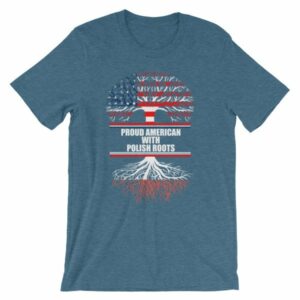 Proud American With Polish Roots Heritage T-Shirt - Image 3