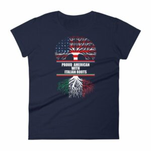 Proud American with Italian Roots Heritage Woman's T-Shirt - Image 4