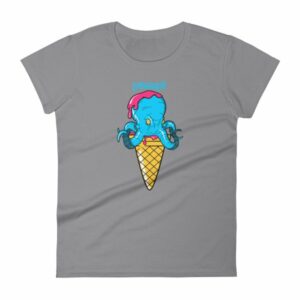 Yummy Octopus Ice Cream Cone Funny Sea Life Woman's T-Shirt - Image 6