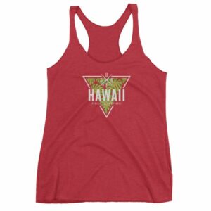 Hawaii State Cool Crossed Surfboards Tropical Women's Racerback Tank - Image 13