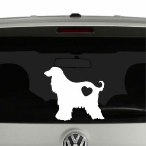 Afghan Hound Dog Heart Love Vinyl Decal Sticker