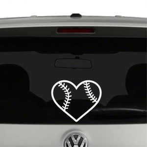 Baseball Heart Shape Baseball Love Vinyl Decal Sticker