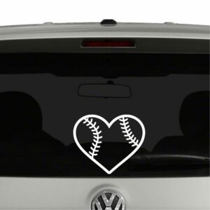 Baseball Heart Shape Baseball Love Vinyl Decal Sticker