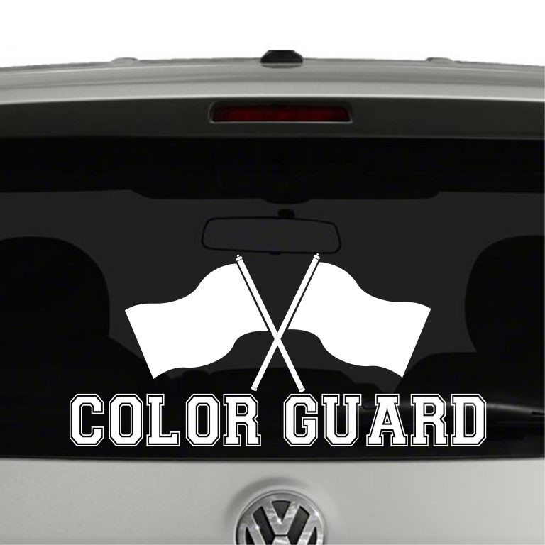 Color Guard Crossed Flags Marching Band Vinyl Decal Sticker