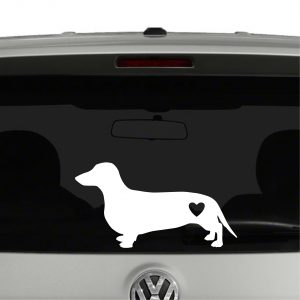 Dachshund Weiner Dog Heart Love Vinyl Decal Sticker