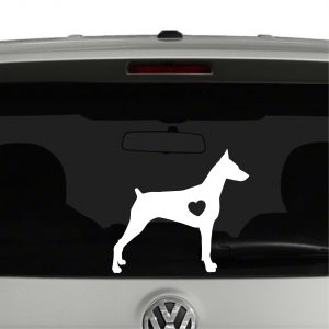 Doberman Pinscher Dog Puppy Heart Love Vinyl Decal Sticker