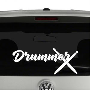 Drummer Marching Band Drum Sticks Vinyl Decal Sticker