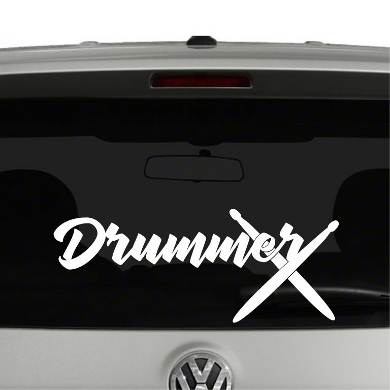 Drummer Marching Band Drum Sticks Vinyl Decal Sticker