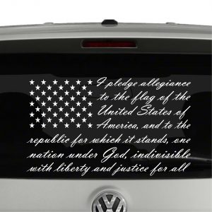 American Flag Pledge of Allegiance Vinyl Decal Sticker