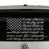 American Flag Pledge of Allegiance Vinyl Decal Sticker