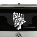 American Flag and Grim Reaper with AR15 Vinyl Decal Sticker