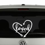 Loved Arrows Heart 1 John 4:9 Vinyl Decal Sticker