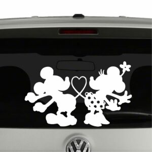 Mickey and Minnie Mouse Tails In Shape of Heart Vinyl Decal Sticker Car Window