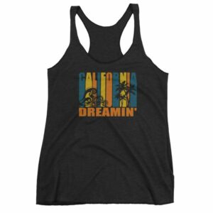 California Dreamin' Vintage Retro Style Sun and Surf Women's Racerback Tank