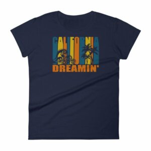 California Dreamin' Vintage Retro Style Sun and Surf Woman's T-Shirt - Image 5