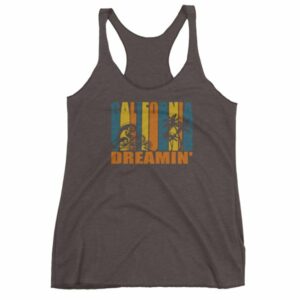 California Dreamin' Vintage Retro Style Sun and Surf Women's Racerback Tank - Image 2