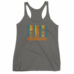 California Dreamin' Vintage Retro Style Sun and Surf Women's Racerback Tank - Image 4