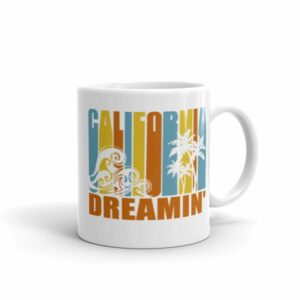 California Dreamin' Vintage Retro Style Sun and Surf Coffee Mug