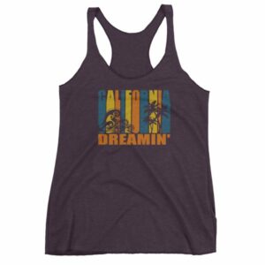 California Dreamin' Vintage Retro Style Sun and Surf Women's Racerback Tank - Image 8