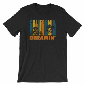 California Dreamin' Vintage Retro Style Sun and Surf T-Shirt - Image 2