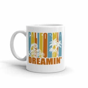 California Dreamin' Vintage Retro Style Sun and Surf Coffee Mug - Image 2