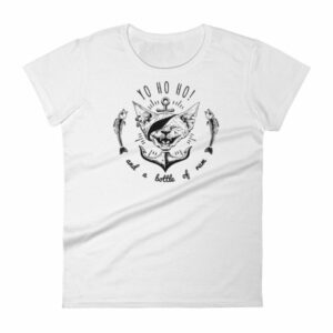 Pirate Cat Yo Ho Ho And A Bottle Of Rum Funny Cat Woman's T-Shirt