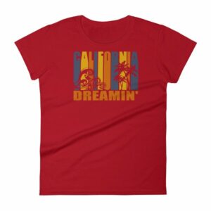 California Dreamin' Vintage Retro Style Sun and Surf Woman's T-Shirt - Image 18