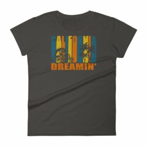California Dreamin' Vintage Retro Style Sun and Surf Woman's T-Shirt - Image 3