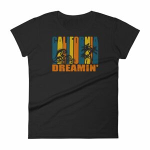 California Dreamin' Vintage Retro Style Sun and Surf Woman's T-Shirt - Image 2