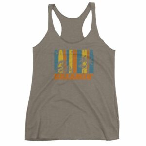 California Dreamin' Vintage Retro Style Sun and Surf Women's Racerback Tank - Image 6