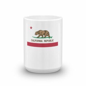 California Republic Surfing Bear State Flag Coffee Mug - Image 6