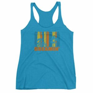 California Dreamin' Vintage Retro Style Sun and Surf Women's Racerback Tank - Image 12