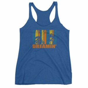 California Dreamin' Vintage Retro Style Sun and Surf Women's Racerback Tank - Image 9