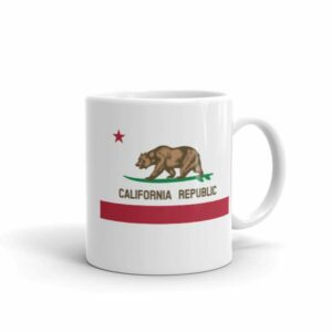 California Republic Surfing Bear State Flag Coffee Mug