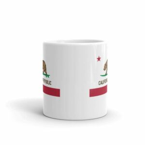 California Republic Surfing Bear State Flag Coffee Mug - Image 3