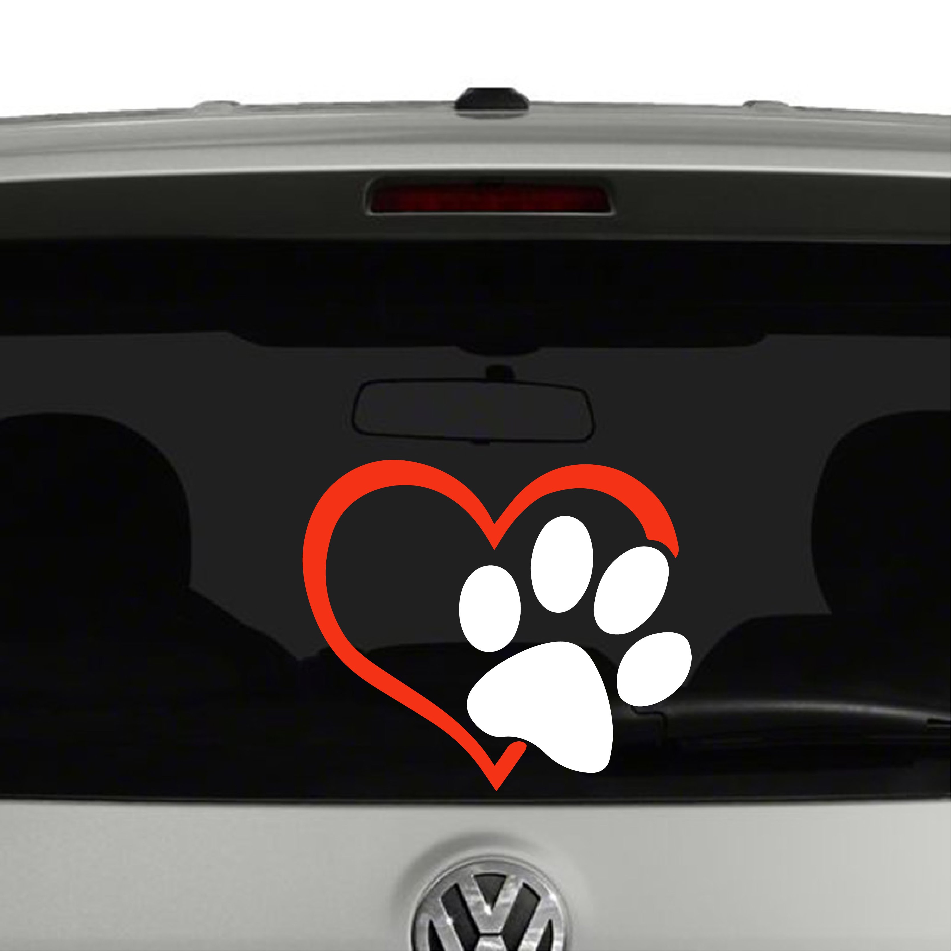 puppy dog paw print heart vinyl decal sticker cosmic